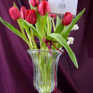 Tulipanes en copa de Cristal